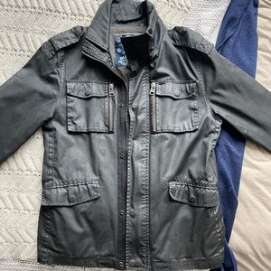 Buffalo David Bitton Black Waxed Cotton Jacket – Size Mens Medium